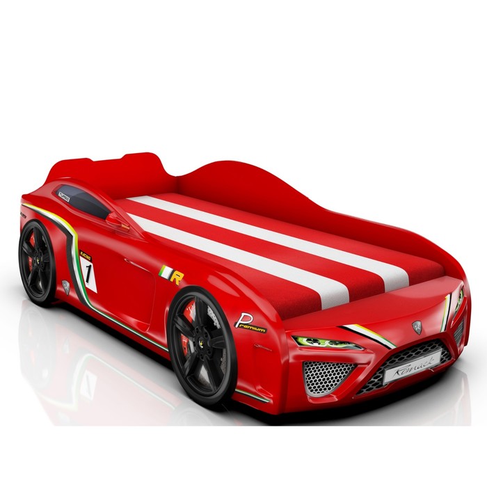 Кровать Romack SportLine (2018), 1700 x 800 см, подсветка дна и фар, цвет красный