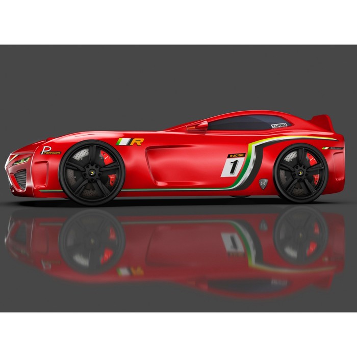 Кровать Romack SportLine (2018), 1700 x 800 см, подсветка дна и фар, цвет красный