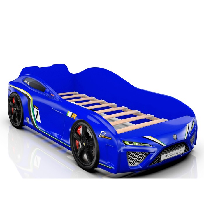 Кровать Romack SportLine (2018), 1700 x 800 см, подсветка дна и фар, цвет синий