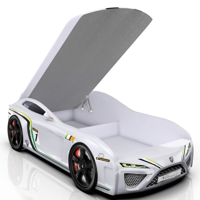 Кровать Romack SportLine-М, 1700 x 800, подсветка дна и фар, цвет белый
