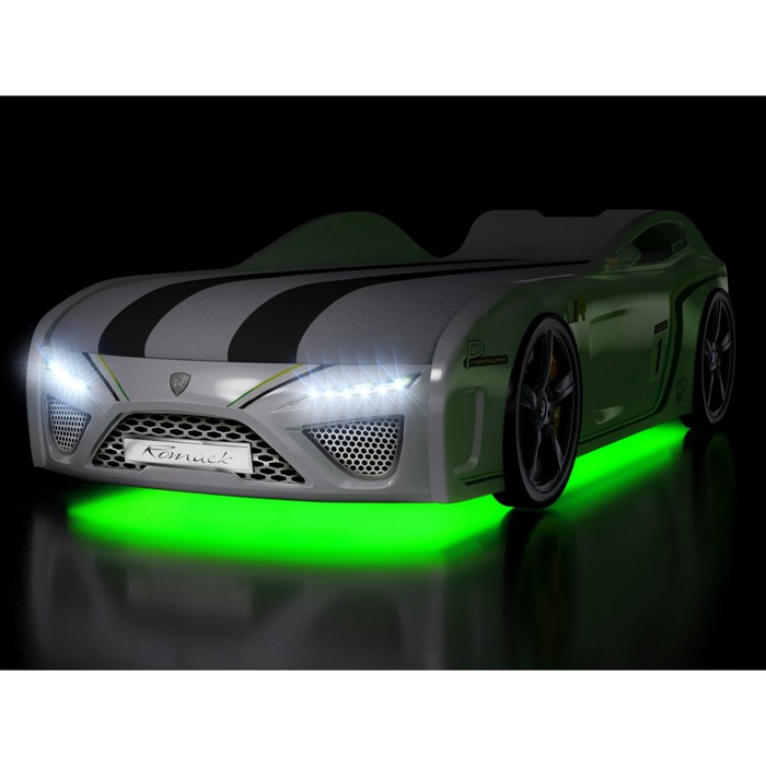 Кровать Romack SportLine-М, 1700 x 800, подсветка дна и фар, цвет белый