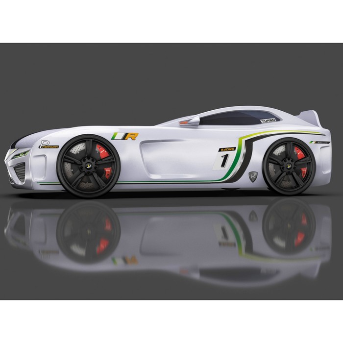 Кровать Romack SportLine-М, 1700 x 800, подсветка дна и фар, цвет белый