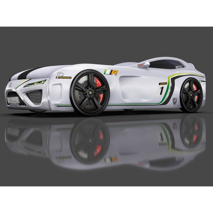 Кровать Romack SportLine-М, 1700 x 800, подсветка дна и фар, цвет белый