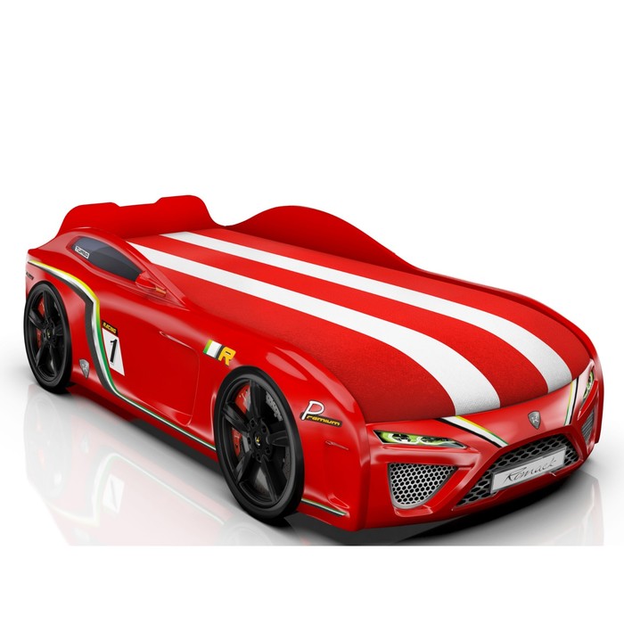Кровать Romack SportLine-М, 1700 x 800, подсветка дна и фар, цвет красный