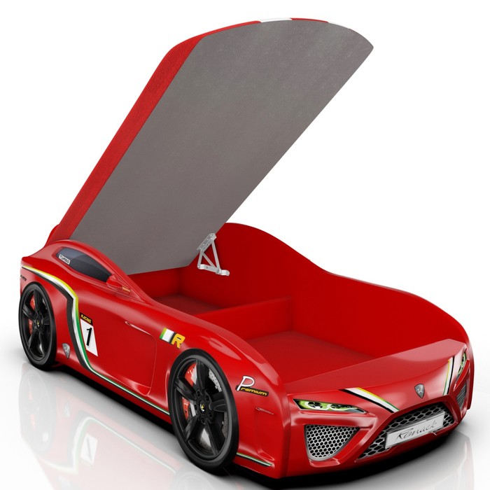 Кровать Romack SportLine-М, 1700 x 800, подсветка дна и фар, цвет красный