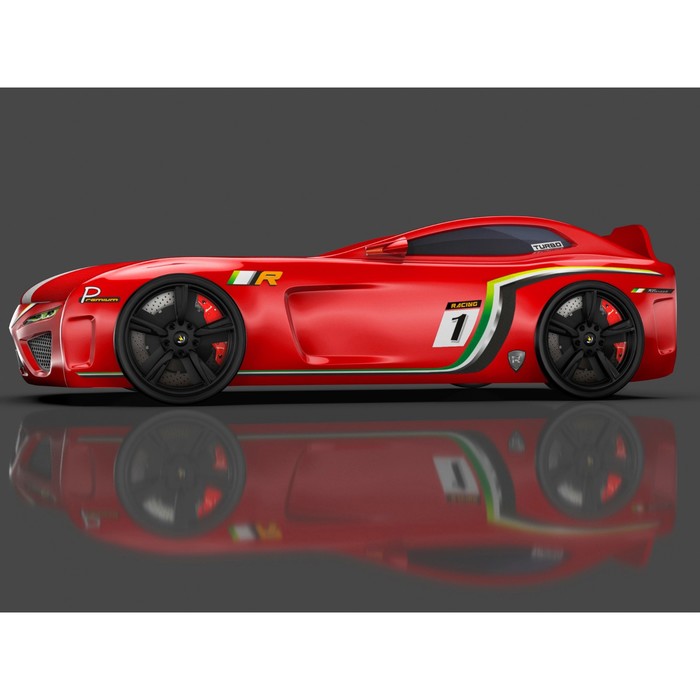 Кровать Romack SportLine-М, 1700 x 800, подсветка дна и фар, цвет красный