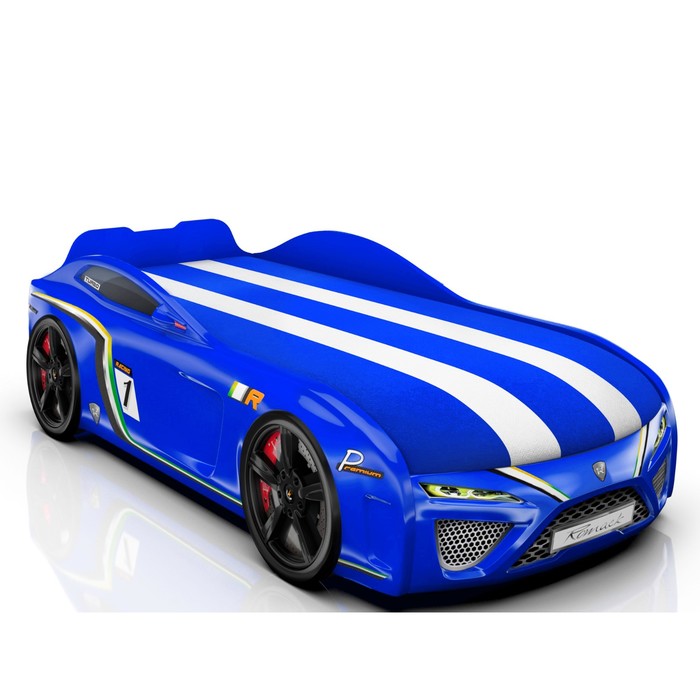 Кровать Romack SportLine-М, 1700 x 800, подсветка дна и фар, цвет синий