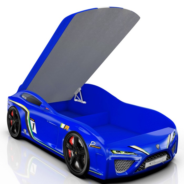 Кровать Romack SportLine-М, 1700 x 800, подсветка дна и фар, цвет синий