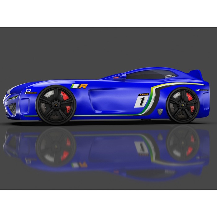 Кровать Romack SportLine-М, 1700 x 800, подсветка дна и фар, цвет синий