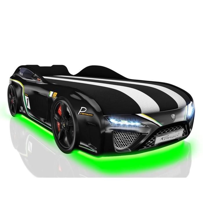 Кровать Romack SportLine-М, 1700 x 800,подсветка дна и фар, цвет чёрный