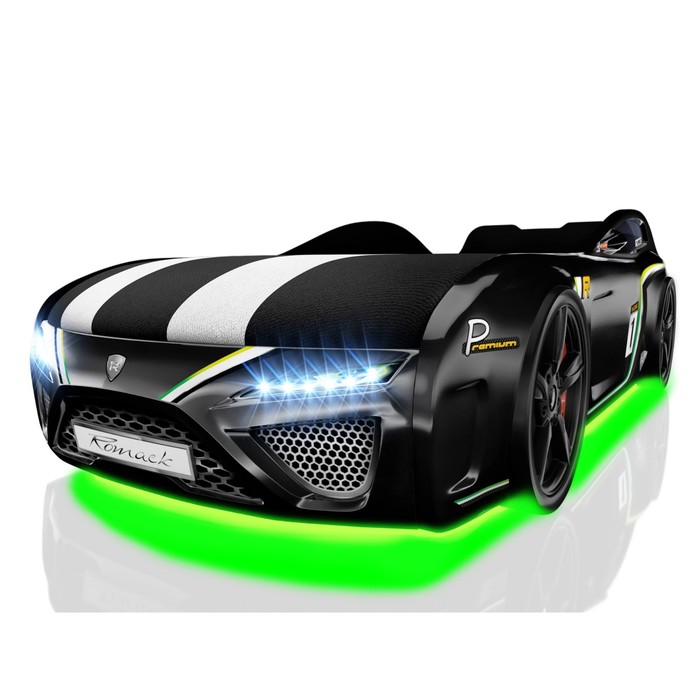 Кровать Romack SportLine-М, 1700 x 800,подсветка дна и фар, цвет чёрный