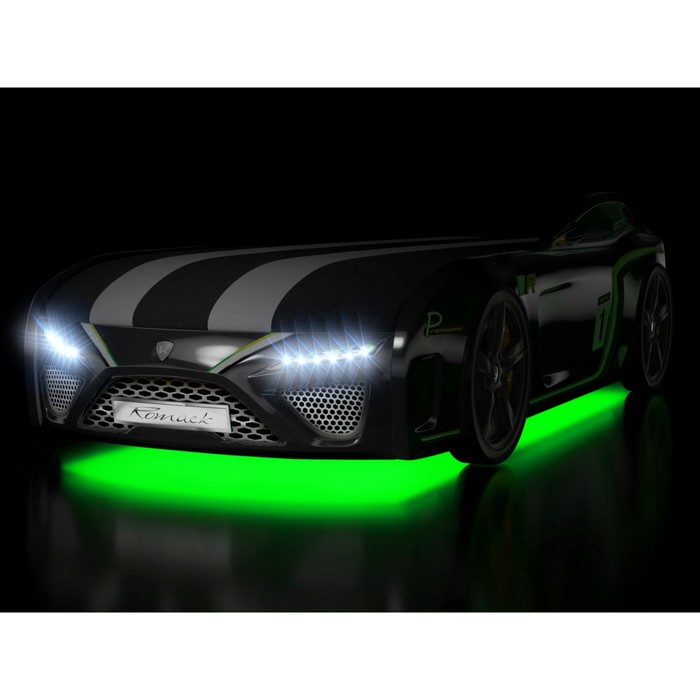 Кровать Romack SportLine-М, 1700 x 800,подсветка дна и фар, цвет чёрный