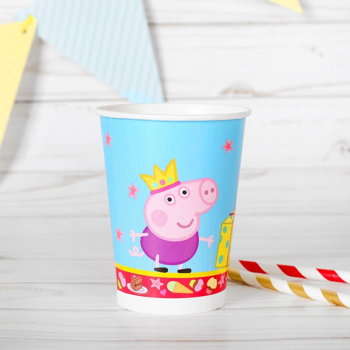 Стакан бумажный "Пеппа-принцесса", набор 6 шт, 220 мл