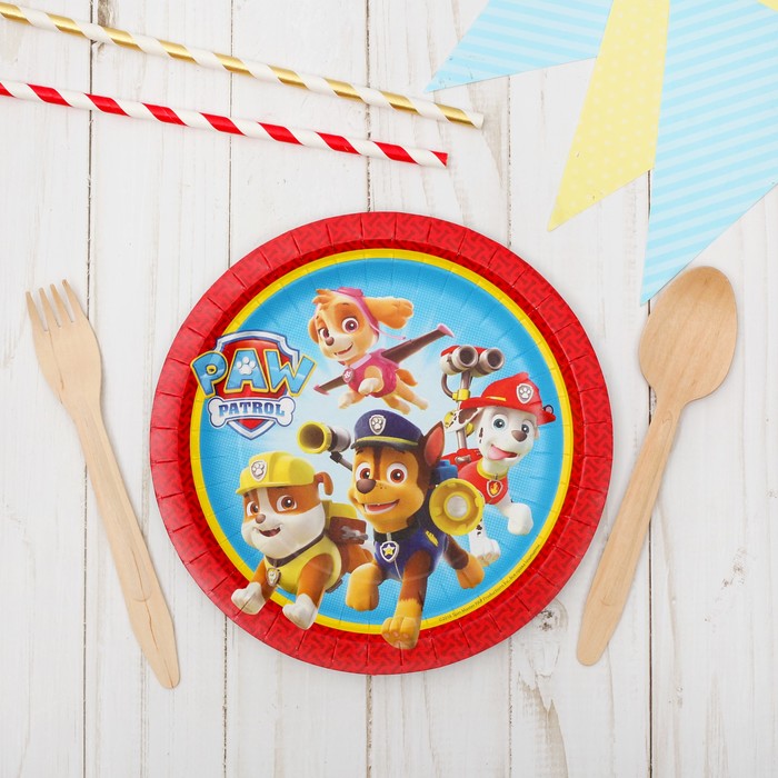 Тарелка бумажная "Щенячий Патруль", набор 6 шт, 18 см