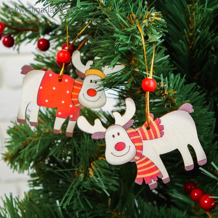 Подвеска новогодняя «Счастливый олень», МИКС подвеска новогодняя сказочный олень цвета микс