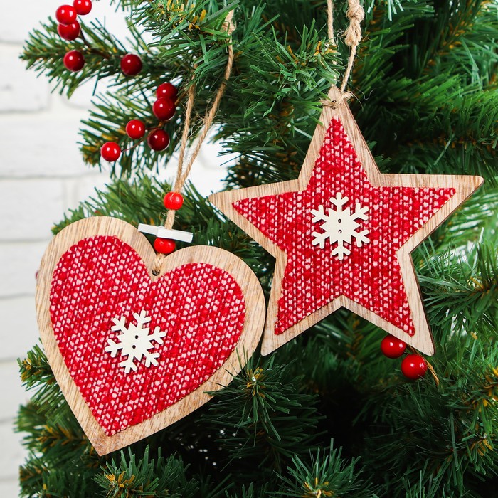 Подвеска новогодняя "Зимний вечер", макси,  МИКС, красная