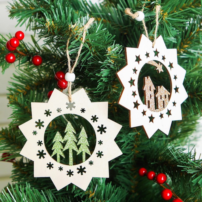 Подвеска новогодняя "Новогодняя ночь", МИКС