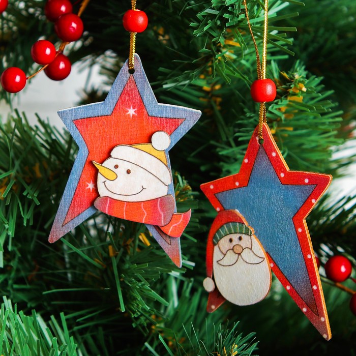Подвеска новогодняя "Звёздочка", МИКС