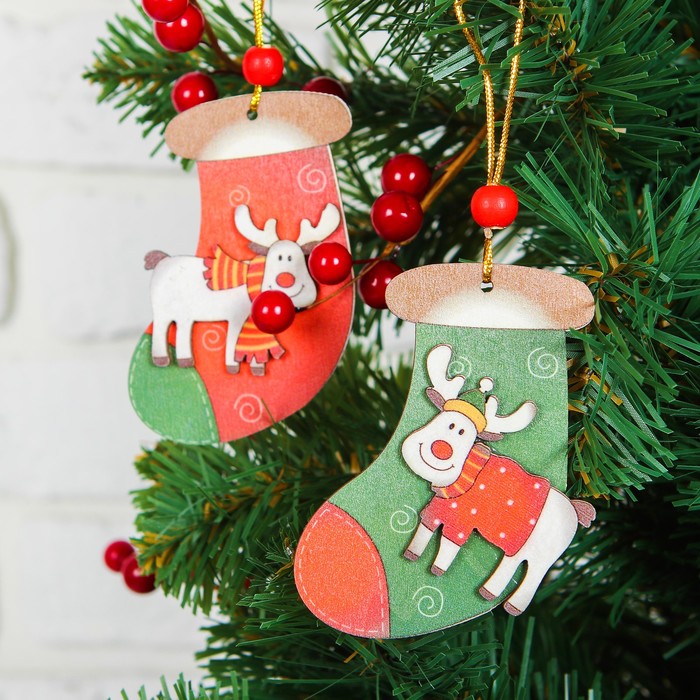 Подвеска новогодняя "Носок", МИКС