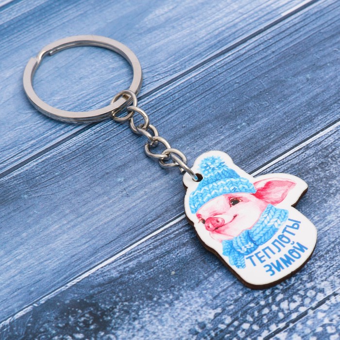 Брелок из дерева "Теплоты зимой"