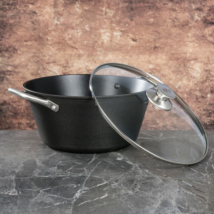 Кастрюля 5 л Black 28x13 см, крышка стекло