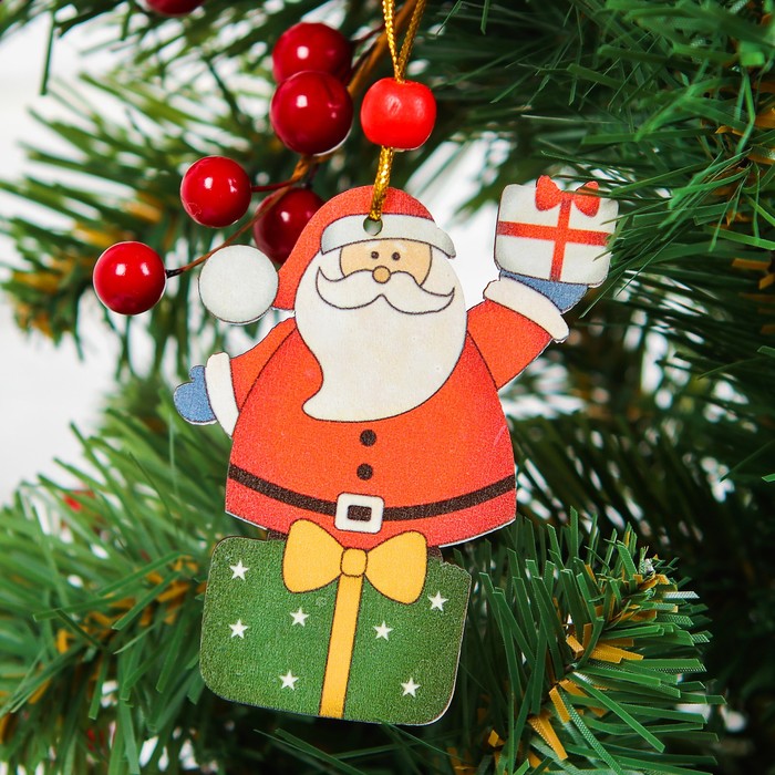 Подвеска новогодняя "Дед мороз с подарочками"