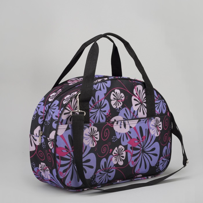 Сумка дорожная, отдел на молнии, наружный карман, цвет фиолетовый