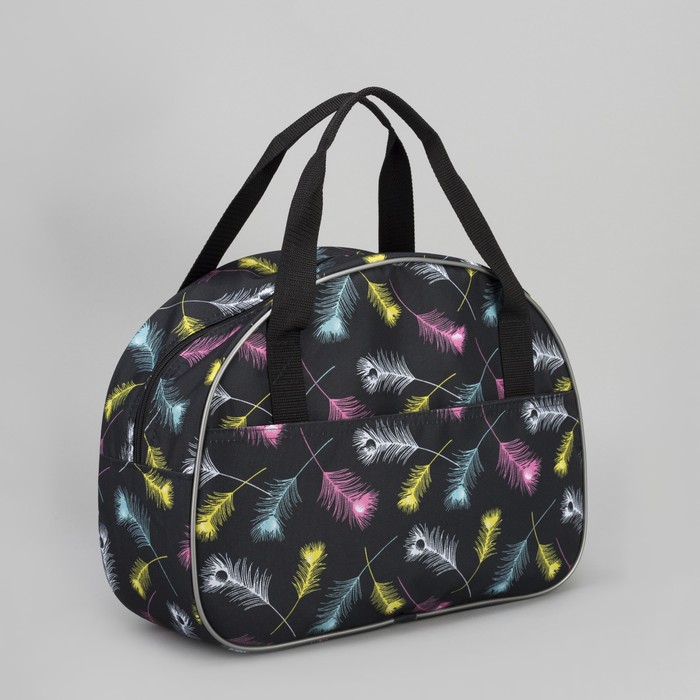 Сумка дорожная "Перья", отдел на молнии, наружный карман, разноцветный