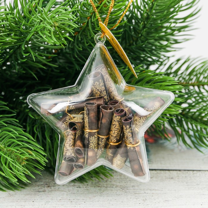 Подвеска на ёлку со свитками "Волшебные предсказания", 8 х 8 см