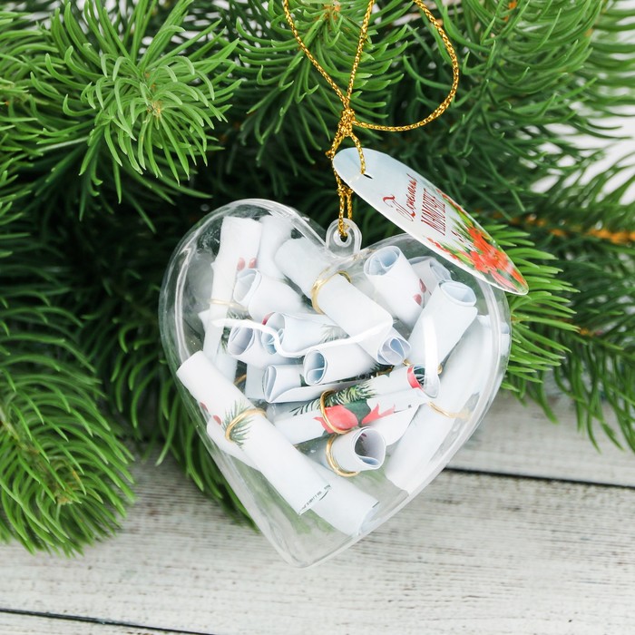 Подвеска на ёлку со свитками "Пожелания мамочке", 8 х 8 см