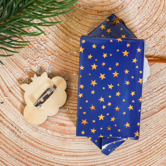 Новогодний значок "Свинка в облаке"