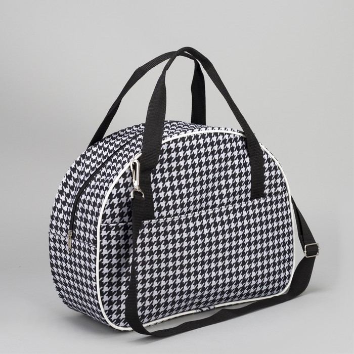 Сумка дорожная "Шанель", отдел на молнии, наружный карман, цвет чёрный