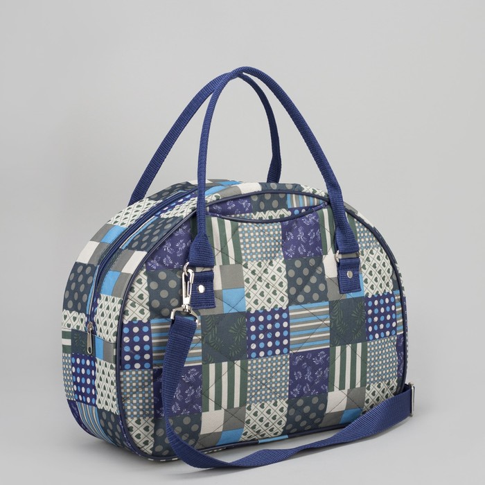 Сумка дорожная "Квадраты", отдел на молнии, наружный карман