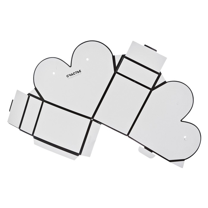 Коробка сердце складная с лентами «Счастье», 25 х 20 х11 см