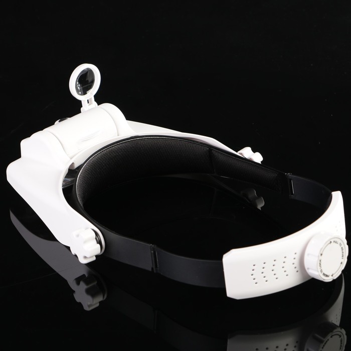 Лупа х3 d=2.5 см, налобная бинокулярная, LED 3 диода, 2 линзы 1.5х, 2х в комп, 3АА, 31х27 см