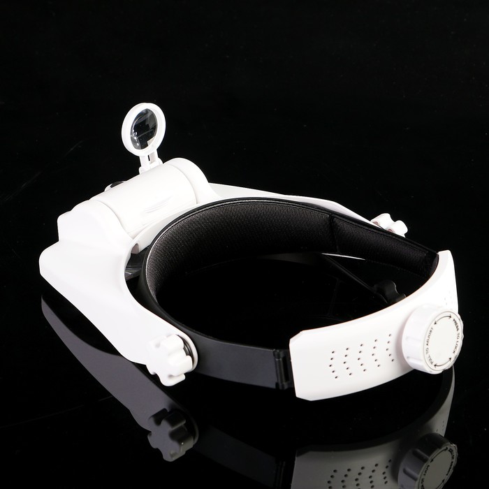 Лупа х3 d=2.5 см, налобная бинокулярная, LED 3 диода, 2 линзы 1.5х, 2х в комп, 3АА, 31х27 см