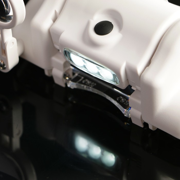 Лупа х3 d=2.5 см, налобная бинокулярная, LED 3 диода, 2 линзы 1.5х, 2х в комп, 3АА, 31х27 см