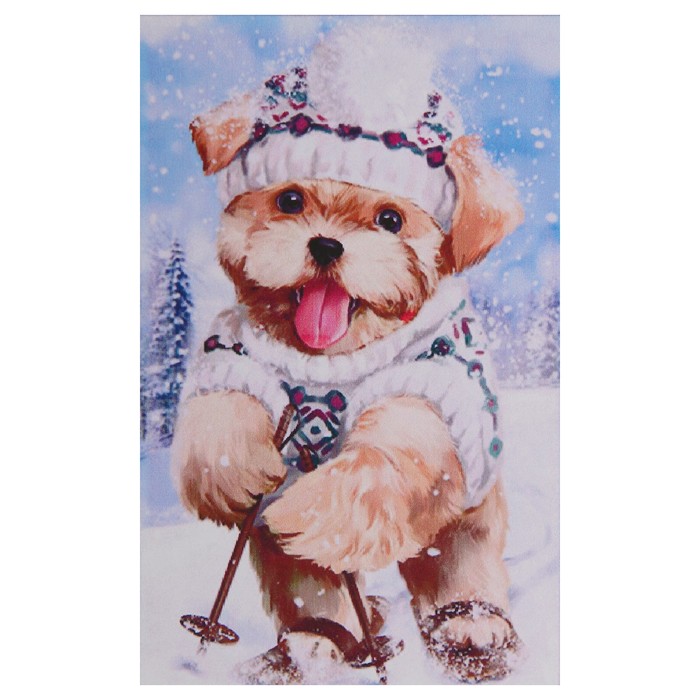 Алмазная мозаика "Пес-спортсмен" 18*29 см, 29 цветов