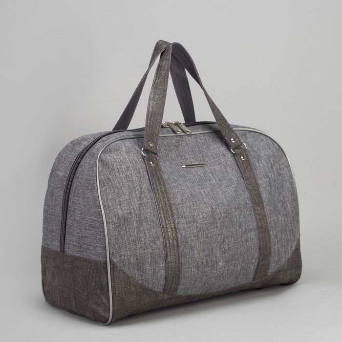 Сумка дорожная, отдел на молнии, джинс серый