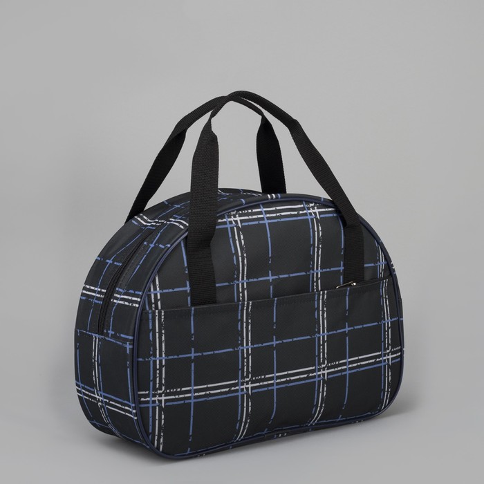 Сумка дорожная "Клетка", отдел на молнии, наружный карман, джинс