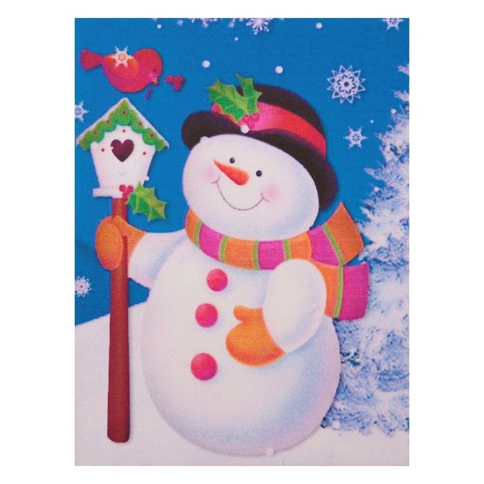 Алмазная мозаика "Снеговик" 20*27см, 31 цвет