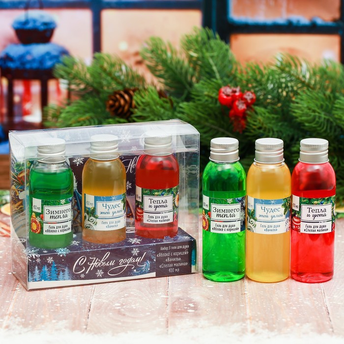 Гели для душа "С Новым годом!", 3 шт. по 100 мл