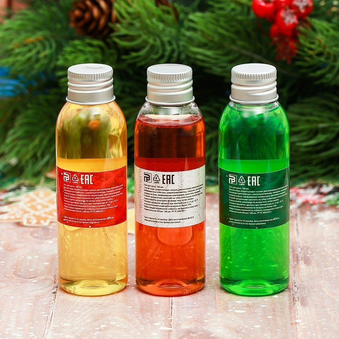 Гели для душа "Сказочного Нового года", 3 шт. по 100 мл