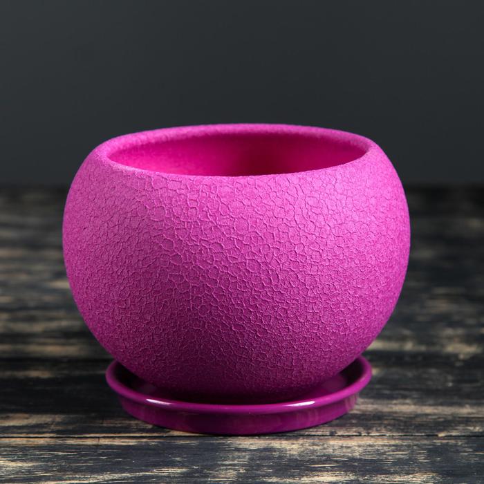 Кашпо, 1 л, &quot;Шар&quot;, шёлк, фиолетовый