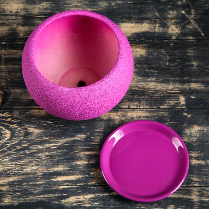 Кашпо, 1 л, "Шар", шёлк, фиолетовый