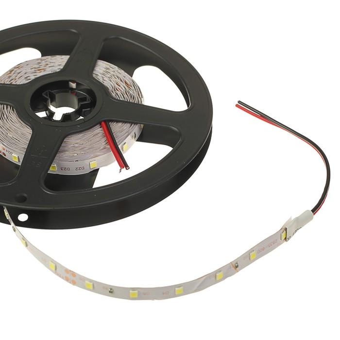 Светодиодная лента SMD2835, 5 м. IP20, 60LED, 6W/метр, 6-7 Lm/1 LED,24V DC, БЕЛЫЙ