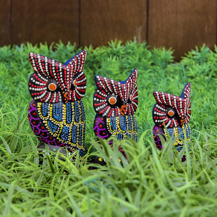 Набор сувенирный "Совы сказочные" (10,12,15) 15х4х15 см