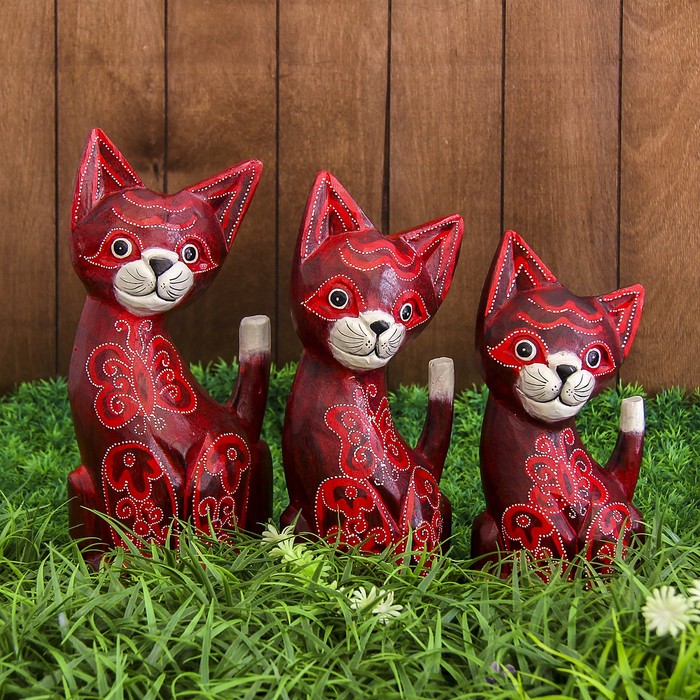 Набор сувенирный "Розовые кошечки"(35,30,25) 25х12х35 см