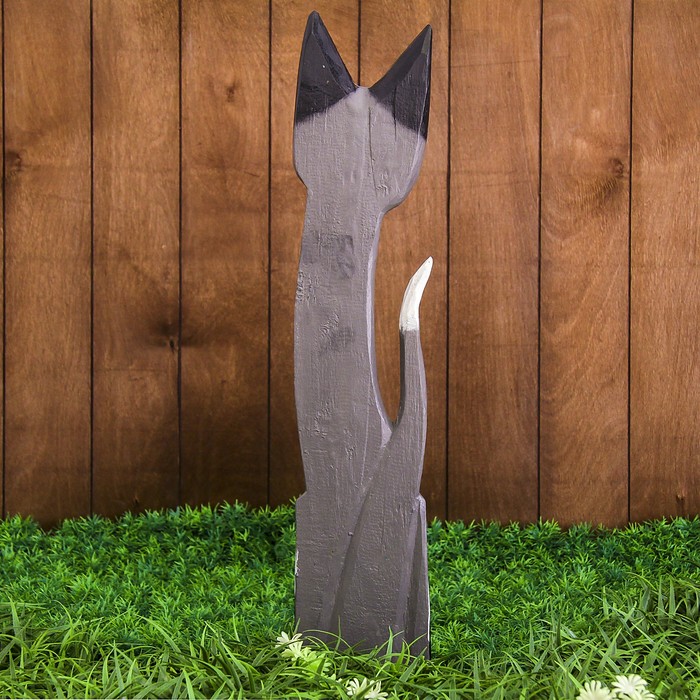 Сувенир дерево "Серая кошечка" 12,5х5,5х60 см