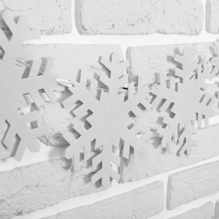 Гирлянда "Снежинки", цвет белый